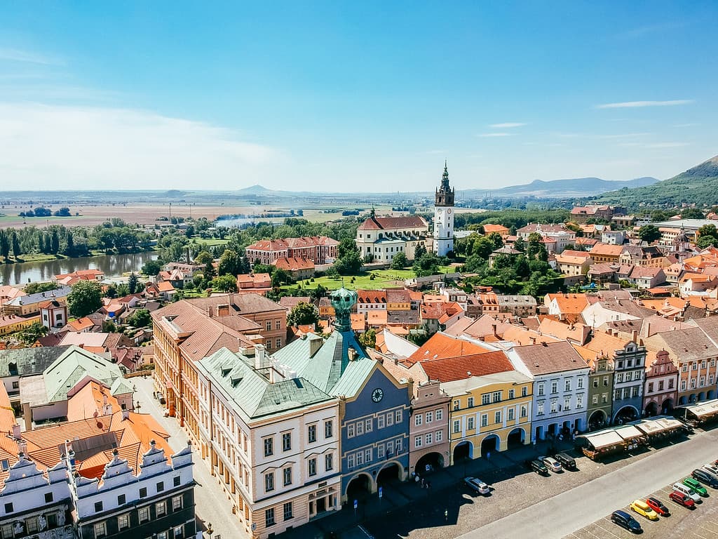 Historical European city skyline