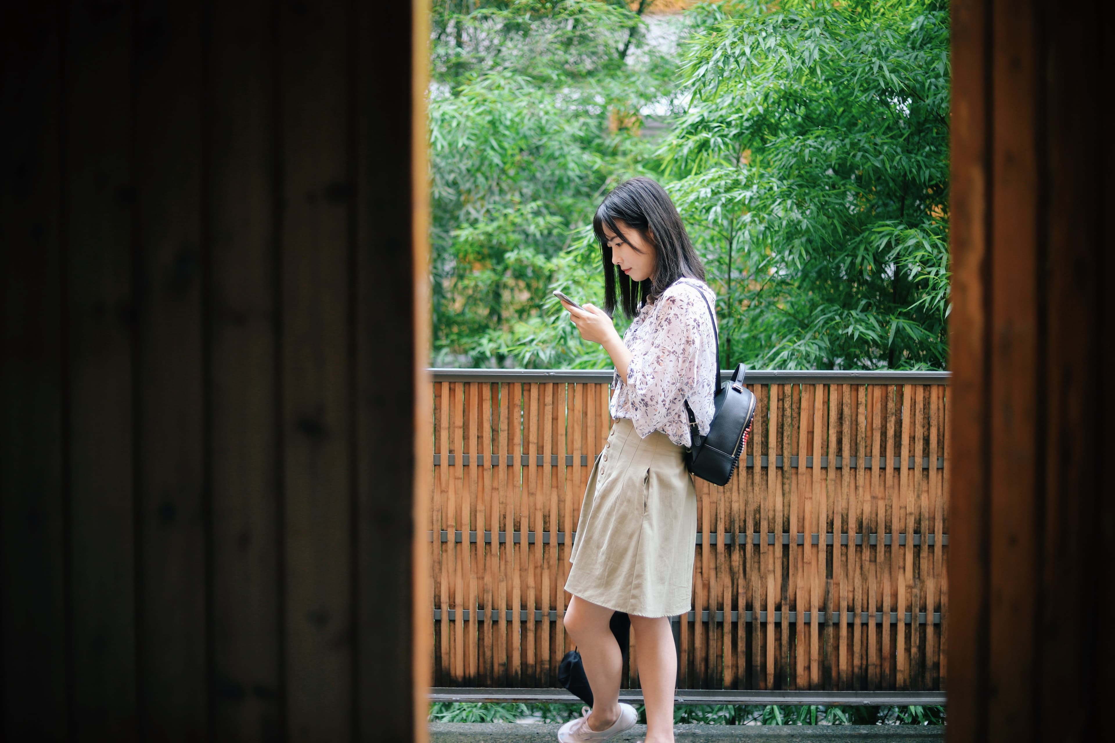 Lady looking at her phone