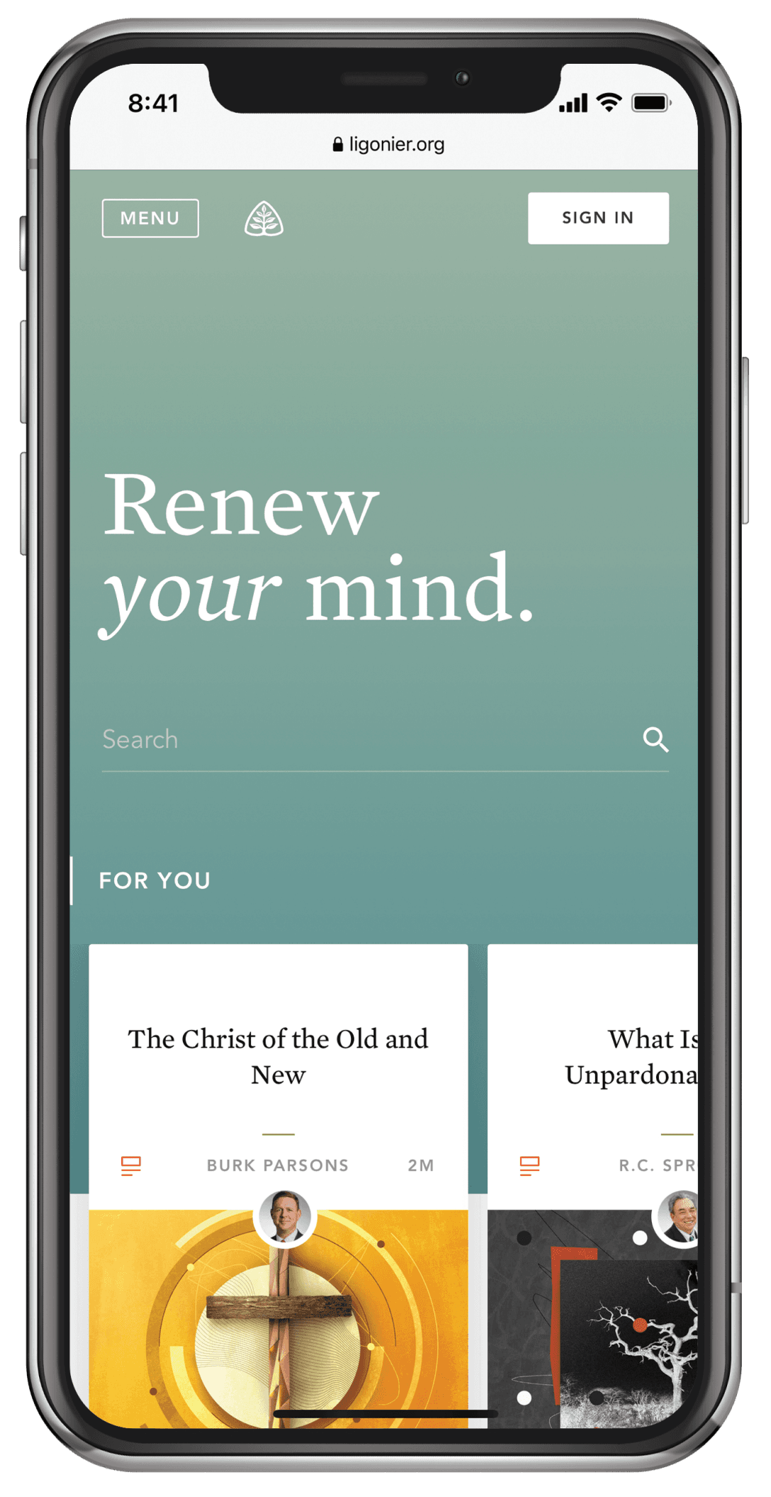 New ligonier.org site on iPhone